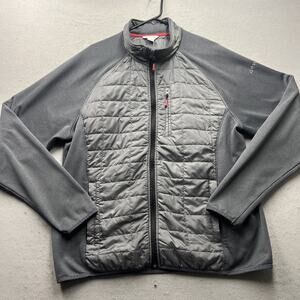Orvis Jacket Mens XL Hybrid Mixed Media Quilted Fleece Full Zip Puffer Blue